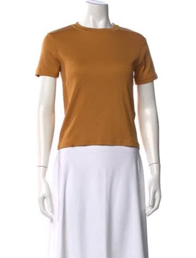 Pre-owned Moussy Vintage Crew Neck Short Sleeve T-shirt In Brown