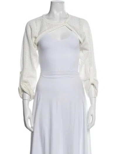 Pre-owned Moussy Vintage Crew Neck Sweater In White