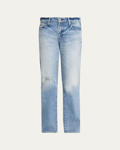 Moussy Vintage Deland Slim Straight Jeans In Blue