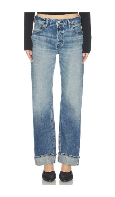 Moussy Vintage Deltona Straight Jeans In Blue