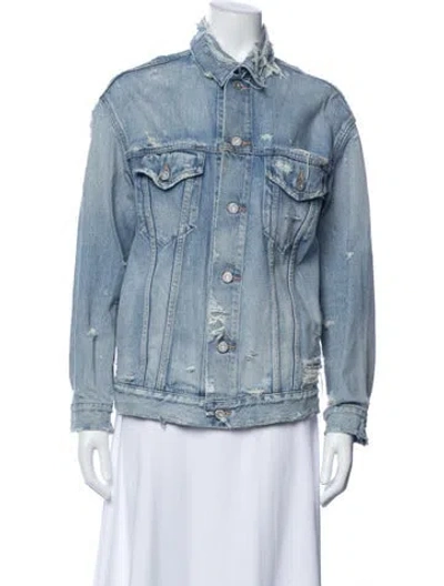 Pre-owned Moussy Vintage Denim Jacket In Blue