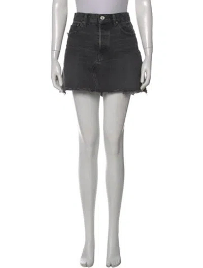 Pre-owned Moussy Vintage Distressed Accents Mini Skirt In Black