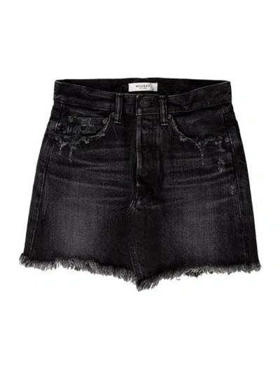 Pre-owned Moussy Vintage Distressed Accents Mini Skirt W/ Tags In Black