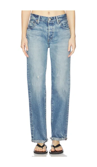 Moussy Vintage Dorchester Straight Leg Jeans In Blue