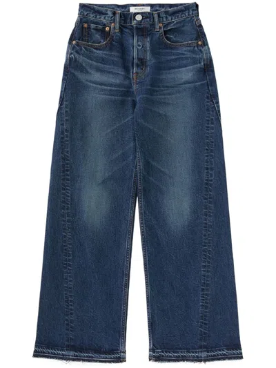 Moussy Vintage Espanola Wide-leg Jeans In Blue