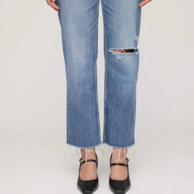 Moussy Vintage Esplen Wide Straight Jean In Blue