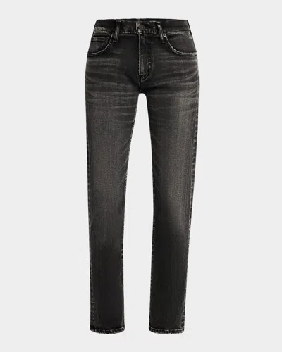 Moussy Vintage Fairfield Slim Straight Jeans In Blk