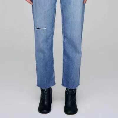 Moussy Vintage Fargo Cropped Wide Straight Jean In Blue