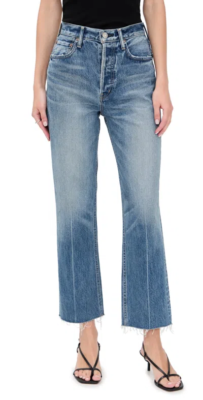 Moussy Vintage Farmington Wide Straight Jeans Blue