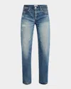 Moussy Vintage Flemington Straight Low-rise Jeans In Blu