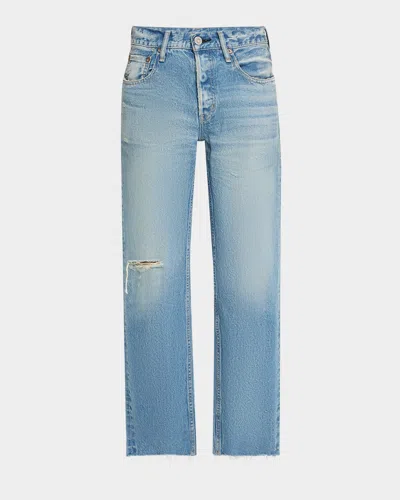 MOUSSY VINTAGE FRANKFORD DISTRESSED STRAIGHT LOW-RISE JEANS