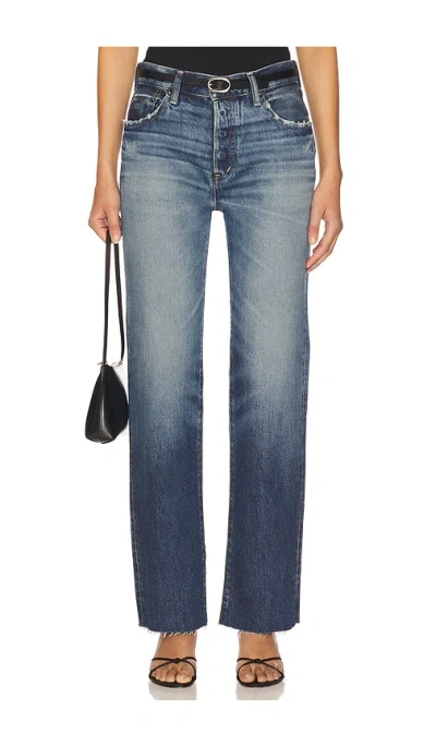 Moussy Vintage Gleason Straight Jeans In Blue