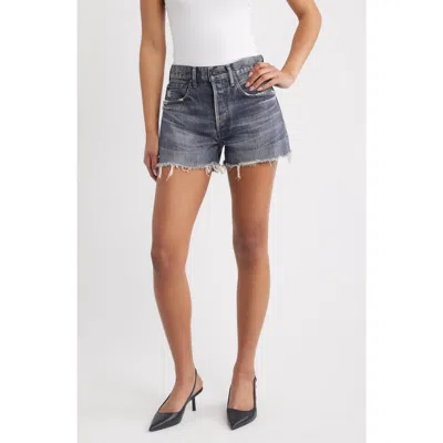 Moussy Vintage Glenview Cutoff High Waist Jeans Shorts In Black