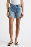 Moussy Vintage Graterford Long Denim Shorts In Blue