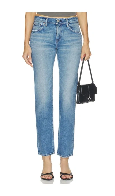 Moussy Vintage Groveland Slim Straight Leg Jeans In Blue