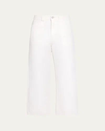 Moussy Vintage Gusset Cargo Ankle Jeans In White