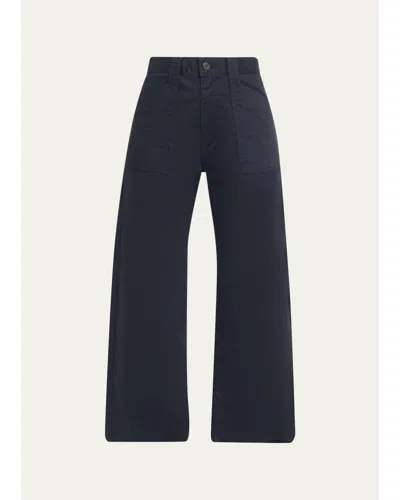 Moussy Vintage Gusset Mid-rise Ankle Cargo Pants In Animal Print