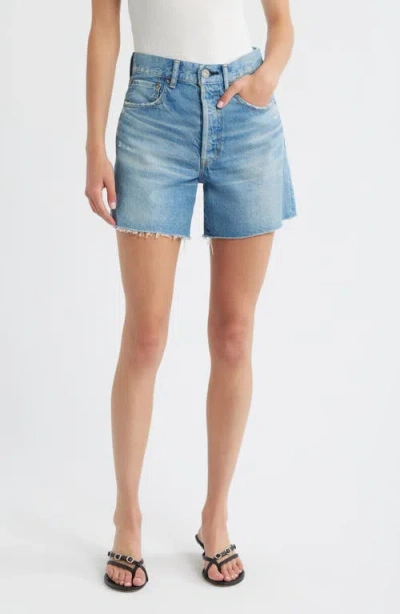 Moussy Vintage Harbeson High Waist Cutoff Denim Shorts