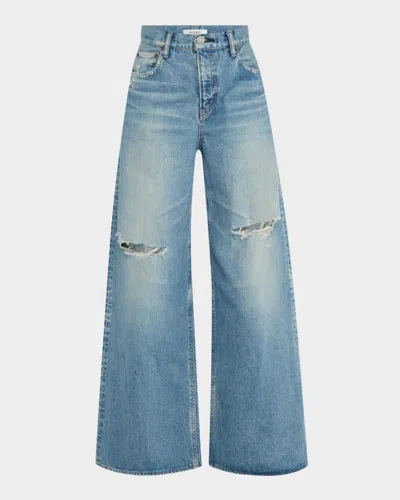 Moussy Vintage Hempstead Super-wide Distressed Jeans