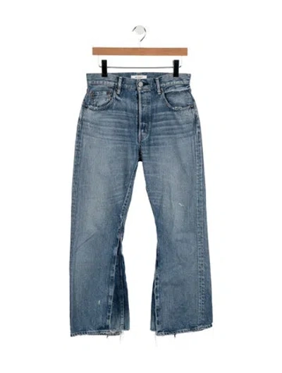 Pre-owned Moussy Vintage High-rise Flared Jeans In Blue
