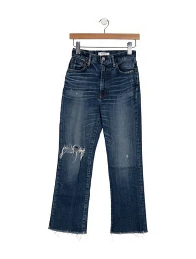 Pre-owned Moussy Vintage High-rise Flared Jeans In Blue