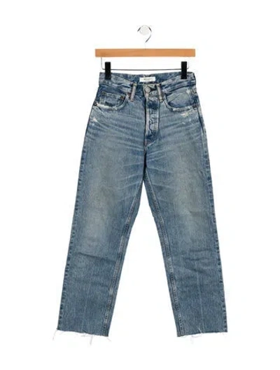 Pre-owned Moussy Vintage High-rise Straight Leg Jeans In Blue