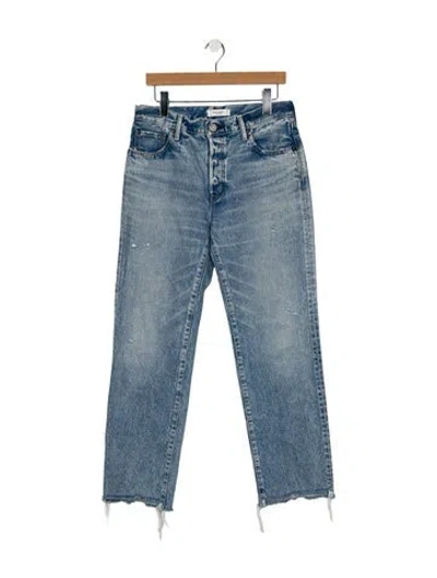 Pre-owned Moussy Vintage High-rise Straight Leg Jeans In Blue