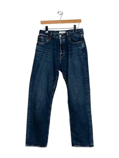 Pre-owned Moussy Vintage High-rise Straight Leg Jeans In Blue