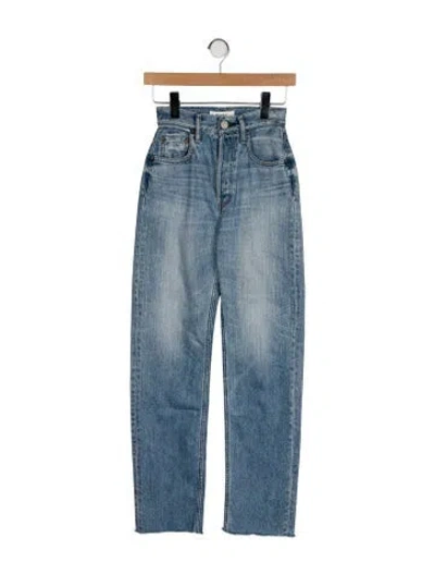 Pre-owned Moussy Vintage High-rise Straight Leg Jeans In Blue