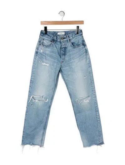 Pre-owned Moussy Vintage High-rise Straight Leg Jeans In Blue