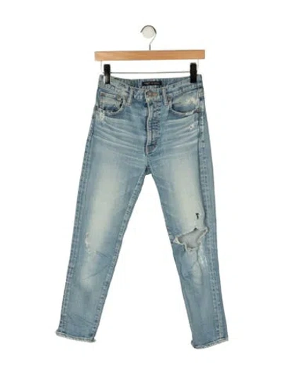 Pre-owned Moussy Vintage High-rise Straight Leg Jeans In Blue