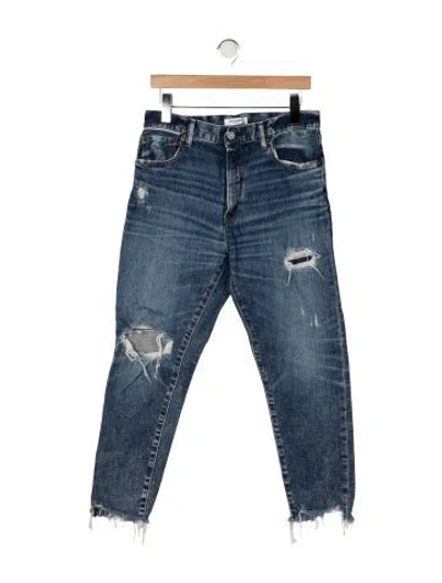 Pre-owned Moussy Vintage High-rise Straight Leg Jeans In Blue