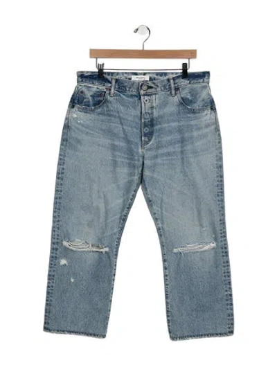 Pre-owned Moussy Vintage High-rise Straight Leg Jeans In Blue