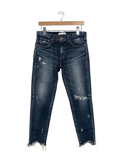 Pre-owned Moussy Vintage High-rise Straight Leg Jeans In Blue
