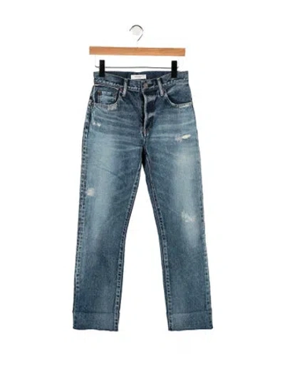 Pre-owned Moussy Vintage High-rise Straight Leg Jeans In Blue