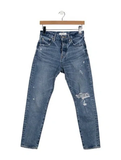 Pre-owned Moussy Vintage High-rise Straight Leg Jeans In Blue