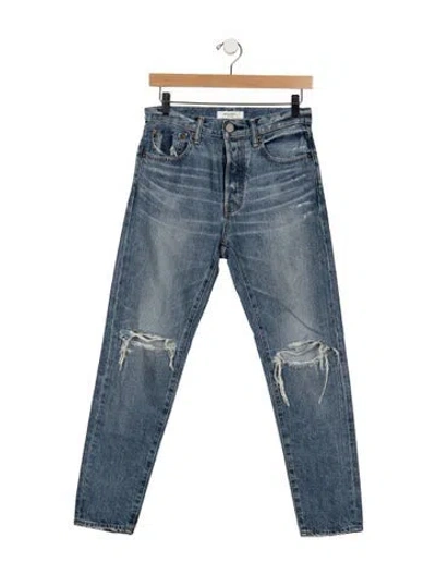 Pre-owned Moussy Vintage High-rise Straight Leg Jeans In Blue