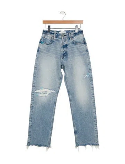 Pre-owned Moussy Vintage High-rise Straight Leg Jeans In Blue