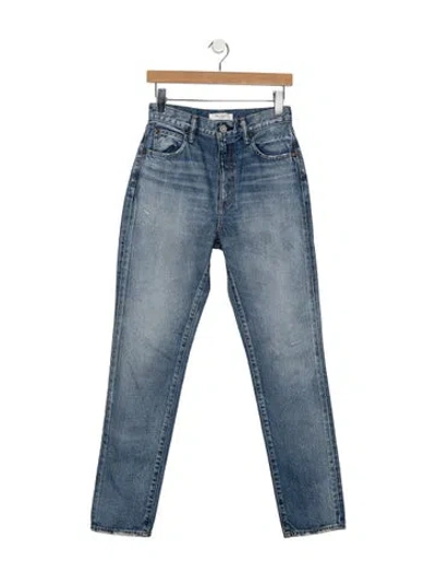 Pre-owned Moussy Vintage High-rise Straight Leg Jeans In Blue