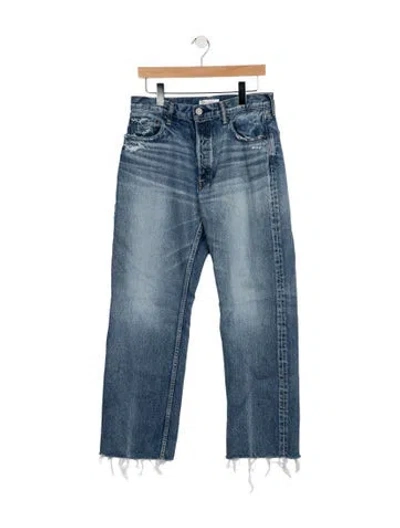 Pre-owned Moussy Vintage High-rise Straight Leg Jeans In Blue