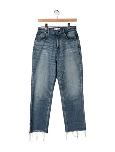 Pre-owned Moussy Vintage High-rise Straight Leg Jeans In Blue