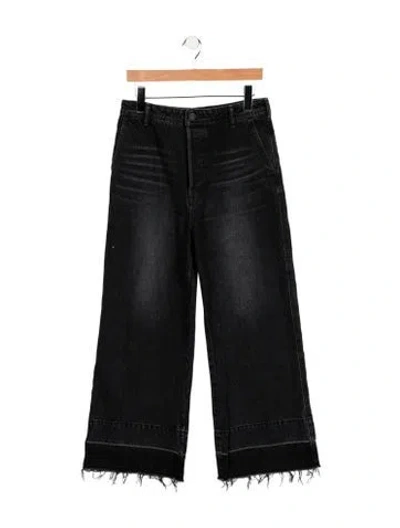 Pre-owned Moussy Vintage High-rise Wide Leg Jeans In Black