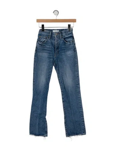 Pre-owned Moussy Vintage High-rise Wide Leg Jeans In Blue