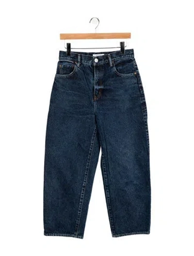 Pre-owned Moussy Vintage High-rise Wide Leg Jeans In Blue