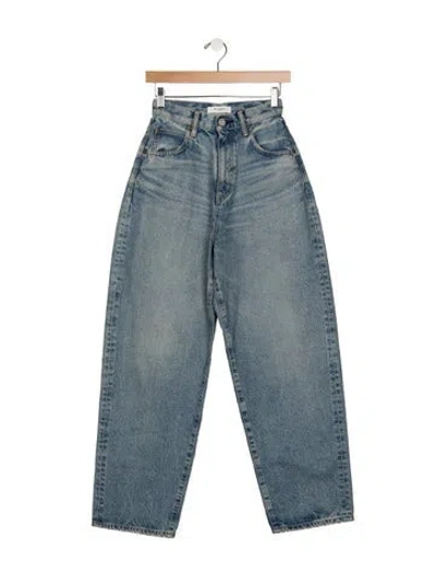 Pre-owned Moussy Vintage High-rise Wide Leg Jeans In Blue
