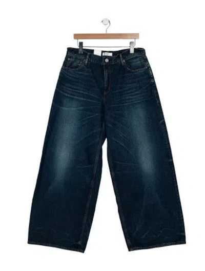 Pre-owned Moussy Vintage High-rise Wide Leg Jeans W/ Tags In Blue