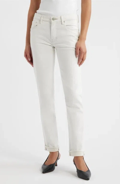Moussy Vintage Keane Slim Straight Leg Jeans In White