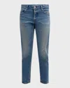Moussy Vintage Kendall Tapered Cropped Jeans In Blue