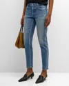 Moussy Vintage Kendall Tapered Cropped Jeans In Ltblu