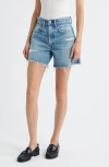 Moussy Vintage Kensington Cutoff Denim Shorts In Blue